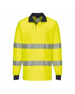 PW3 Hi-Vis Polo Shirt, Long Sleeve